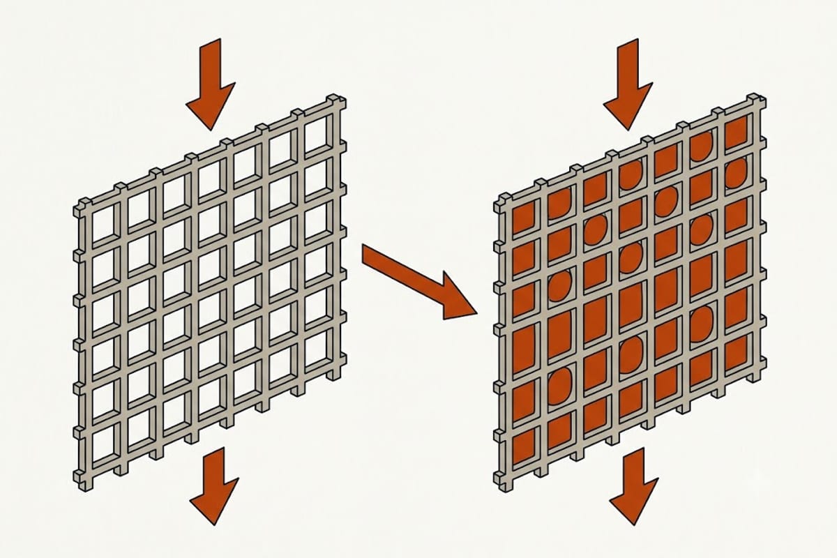 A softener film blocks a filter that looks clean