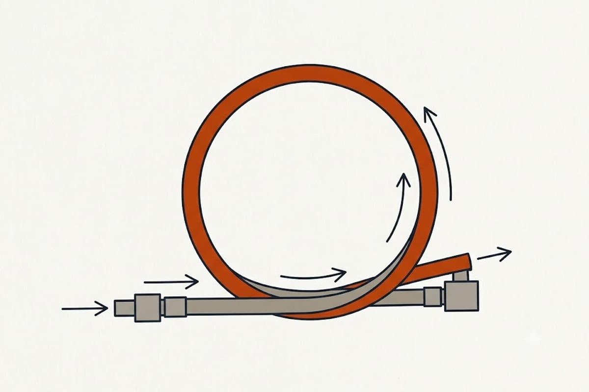 A drain hose looped too low lets water siphon back