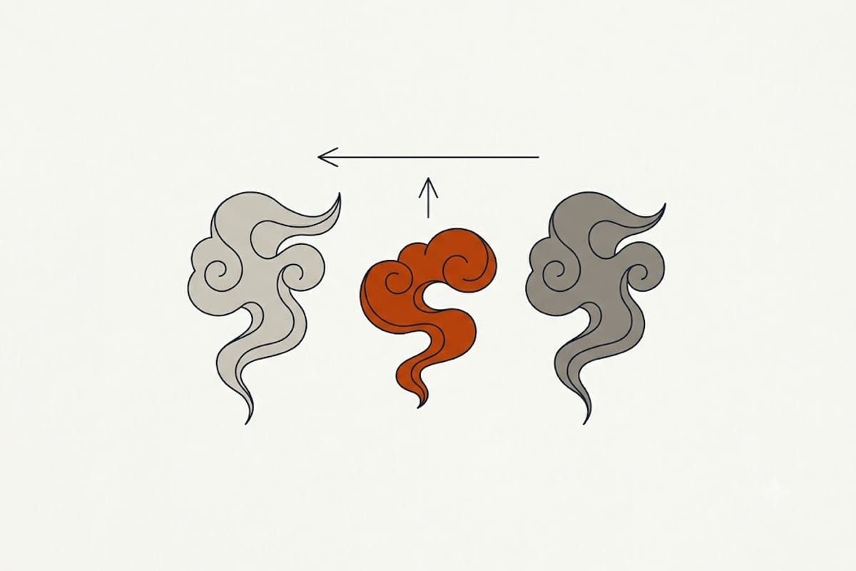 Grey food smoke, white curing smoke, and dark electrical smoke